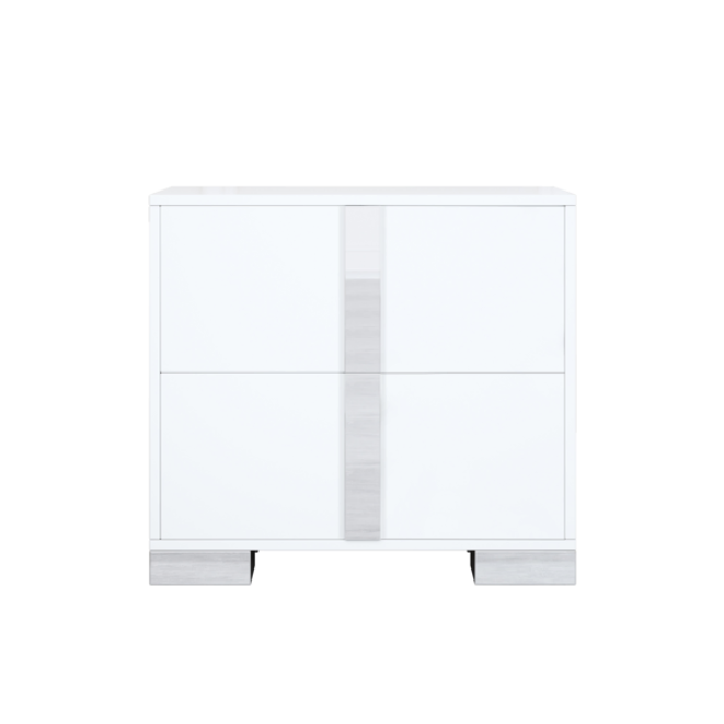 Elegant Nightstand With Metal Handle - view 4