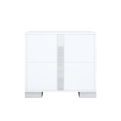 Elegant Nightstand With Metal Handle - view 4