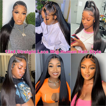 13x4 Straight Human Hair Lace Front Wig, Natural Color, Density - view 5
