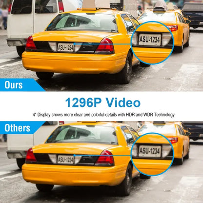 1296P Car DVR Dash Camera 4In 3 Lens Vehicle Driving Recorder Seamless Recording - view 2