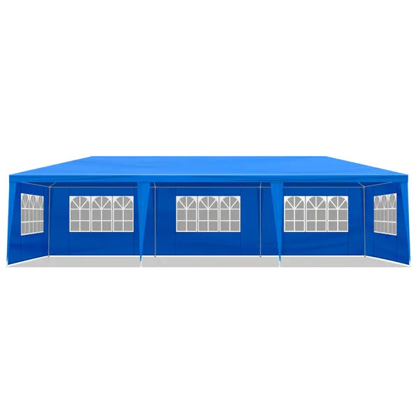 10' x30' Outdoor Party Tent With 8 Removable Sidewalls, Waterproof Canopy Patio Wedding Gazebo, Blue - view 3