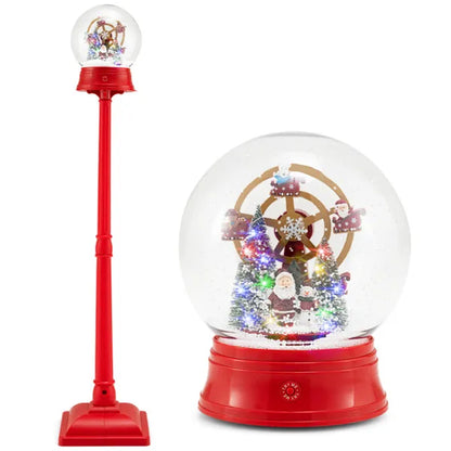 5 Ft Christmas Streetlamp Decor: 360° Rotating Ferris Wheel (Santa/Snowman), 15 Colorful LEDs, 8 Tunes - view 4