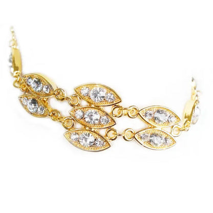 Noble Burnished Gold Bling Rhinestone Bracelet - view 5