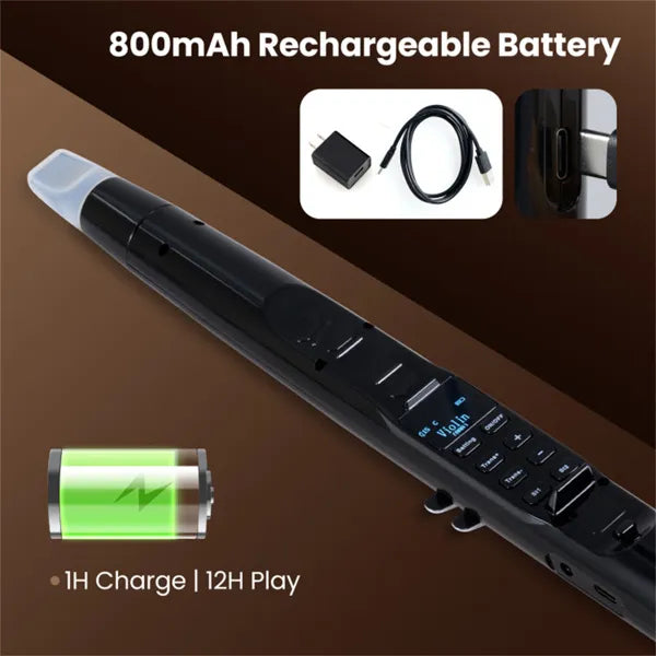 Portable Wireless MIDI Electronic Saxophone - 100 Tones, 3W Hi-Fi Speaker, 12hrs Playtime, 0.7lbs (Black ABS) - view 3