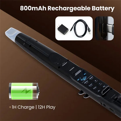 Portable Wireless MIDI Electronic Saxophone - 100 Tones, 3W Hi-Fi Speaker, 12hrs Playtime, 0.7lbs (Black ABS) - view 3