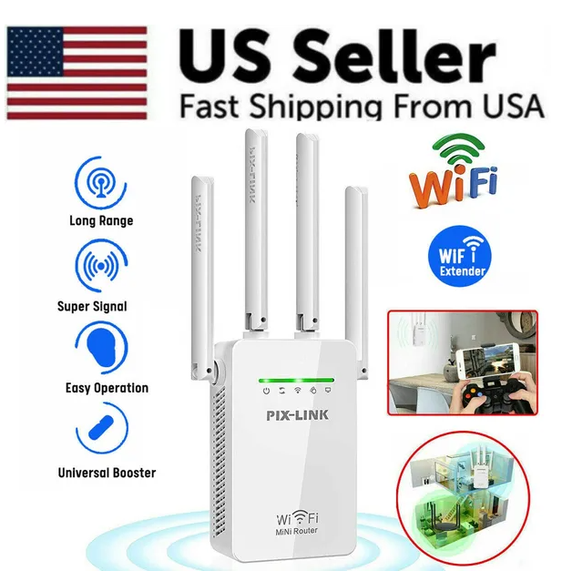 1200Mbps WiFi Range Extender Repeater Wireless Amplifier Router Signal Booster - view 2