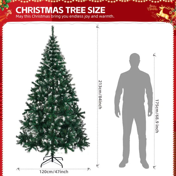 7 FT Snow Tipped Artificial Christmas Tree With DIY 150 Warm Lights, Remote Control - view 5
