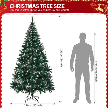 7 FT Snow Tipped Artificial Christmas Tree With DIY 150 Warm Lights, Remote Control - view 5