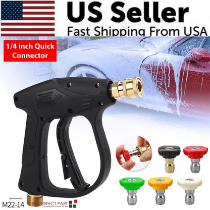 High Pressure Washer Gun 4000 PSI Car Wash Foam Spray Short Wand