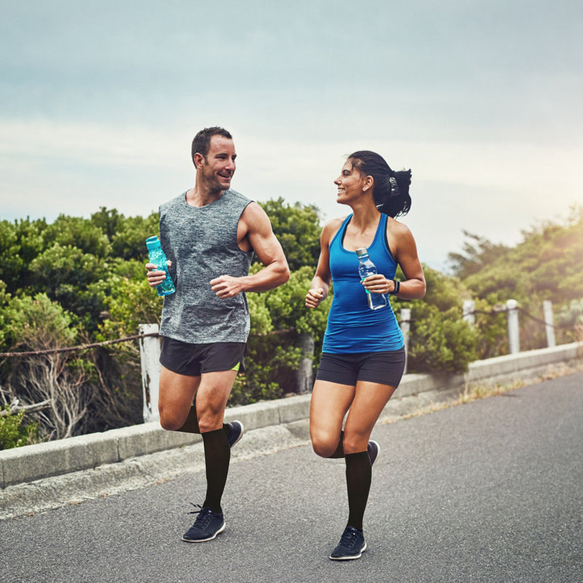 Unisex Copper Compression Socks Women Man Durable Hose Graduated Support Socks For Running Nursing Shin Splints Edema - view 7