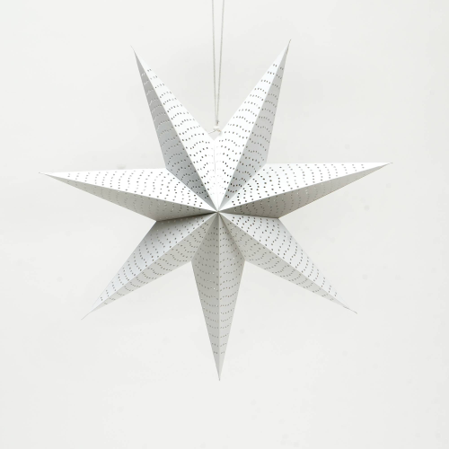 Handmade Paper Star 46 Cm Dia - White-Festive Decor - view 4
