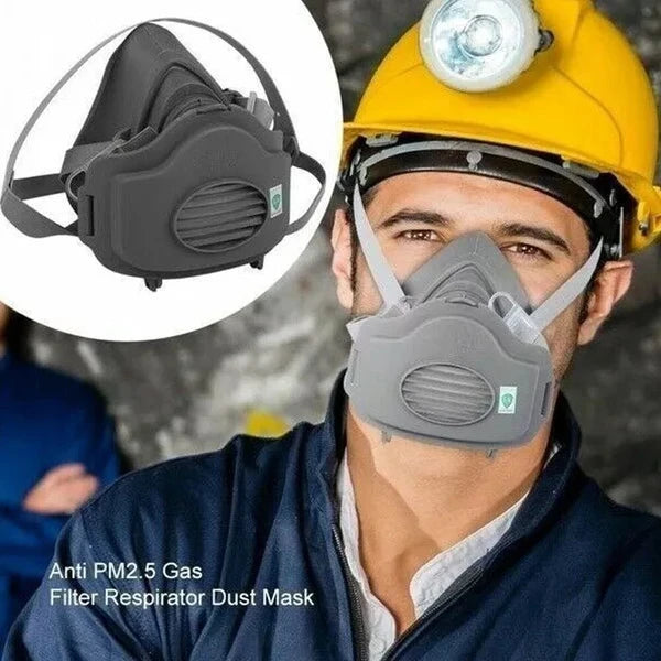 Premium Dust Respirator Mask With 10 Replaceable Filters For Industrial Protect