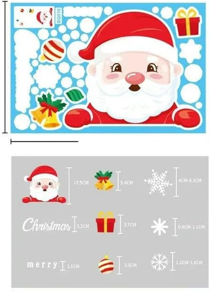 Christmas Glass Stickers Home Decor Ornaments Xmas Snowflake Santa Claus Door Shop Window Sticker New Year Christmas