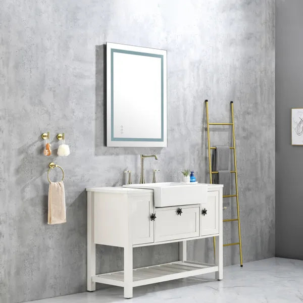 40x30 Inch LED Bathroom Mirror with Frontlit and Backlit, Wall Mounted Vanity Mirror with Smart Touch Button, Anti-Fog - view 3
