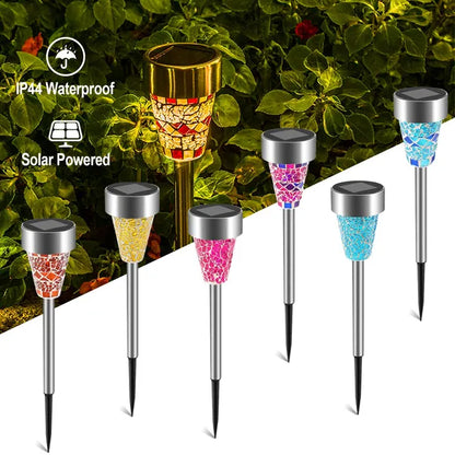 6Packs Solar Garden Lights Outdoor Solar Pathway Lights IP44 Water-resistant Landscape Lights 8Hrs Lawn Lamps For Yard
