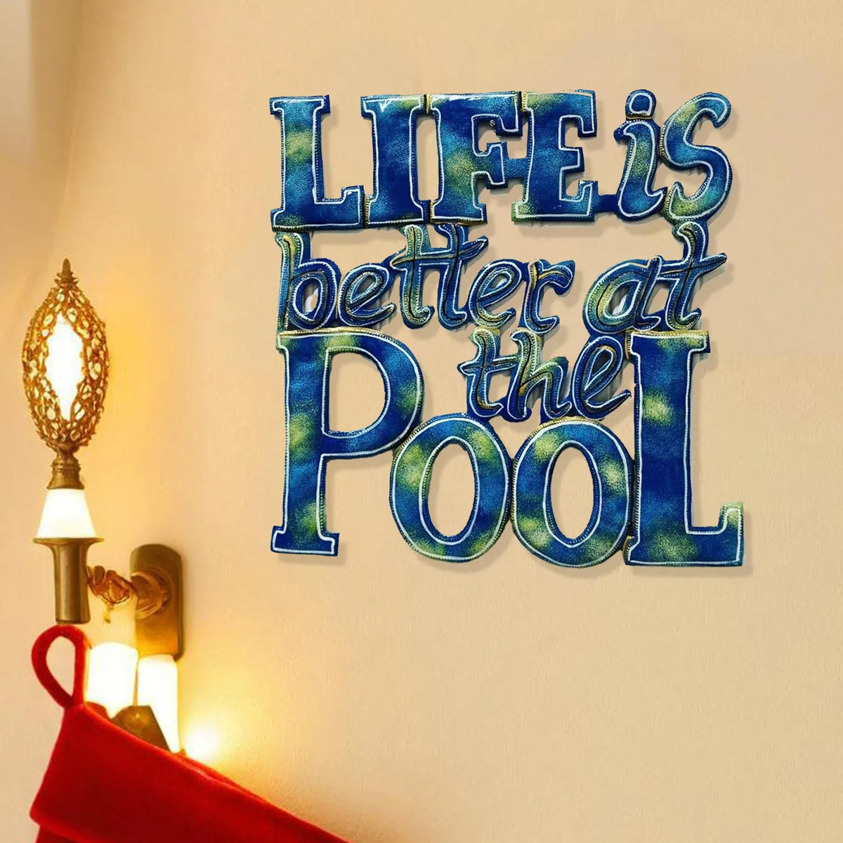 Tropical Coastal Summer Poolside iron Wall Art Decor - view 6