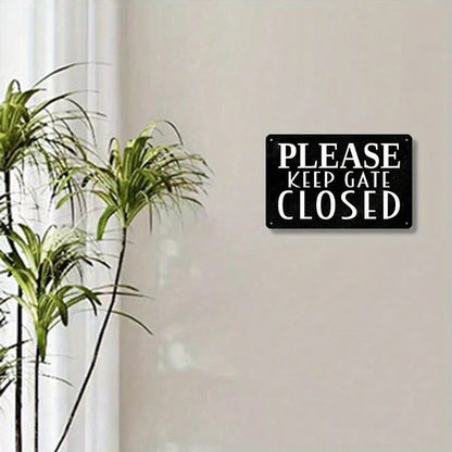 Vintage "Please Keep Gate Closed" Metal Sign, Rustic Iron Wall Decor For Home Farmhouse Garage - view 5