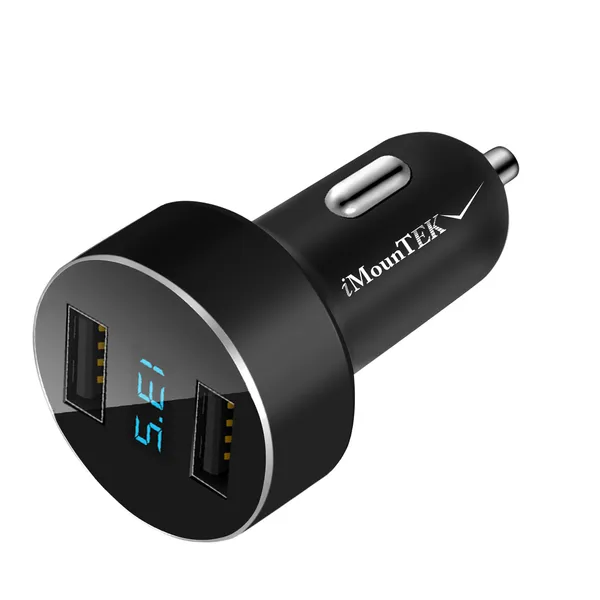 Dual USB Car Charger Adapter Aluminum Alloy Fast Car Charging - view 2