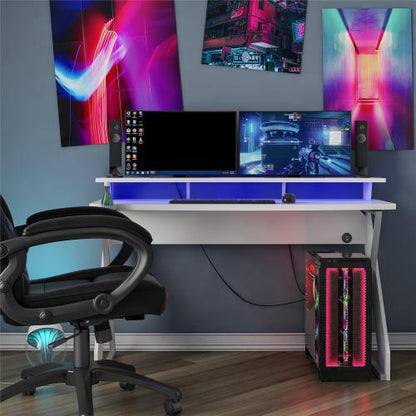 Xtreme Gaming Desk With Riser, White - view 2