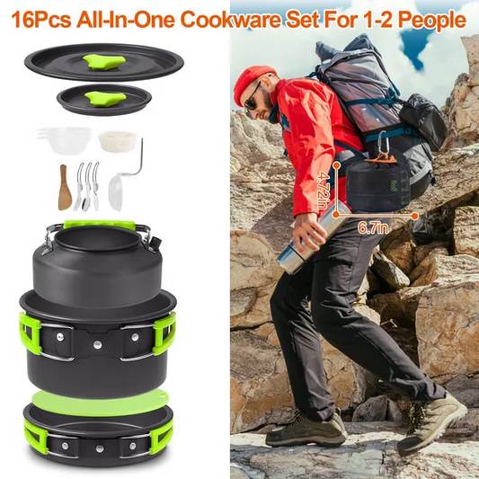 16Pcs Camping Cooking Ware Set Camping Stove Cookware Kit - view 2