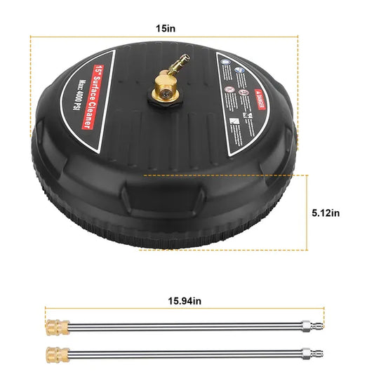 15in Power Washer Surface Cleaner High Pressure Flat Surface Cleaner 4000PSI Disc Power Washer Broom - view 2