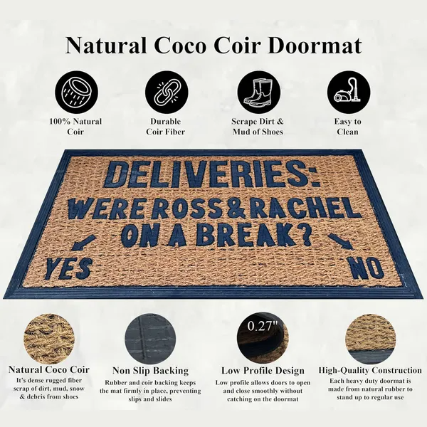 Funny Coir Doormat Hello There Welcome Front Porch Decor Doormat For The Entrance Way Outdoor With Heavy-Duty Non Slip - view 5