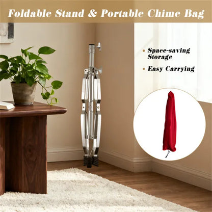 36-Tube Single-Row Wind Chime With Adjustable Tripod Stand, Portable Percussion Instrument For Church Band & Orchestra - view 3