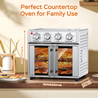 PlumChef 29.5 QT French Door Air Fryer Convection Toaster Oven, Extra Large 6 Slices, 1700W - view 5