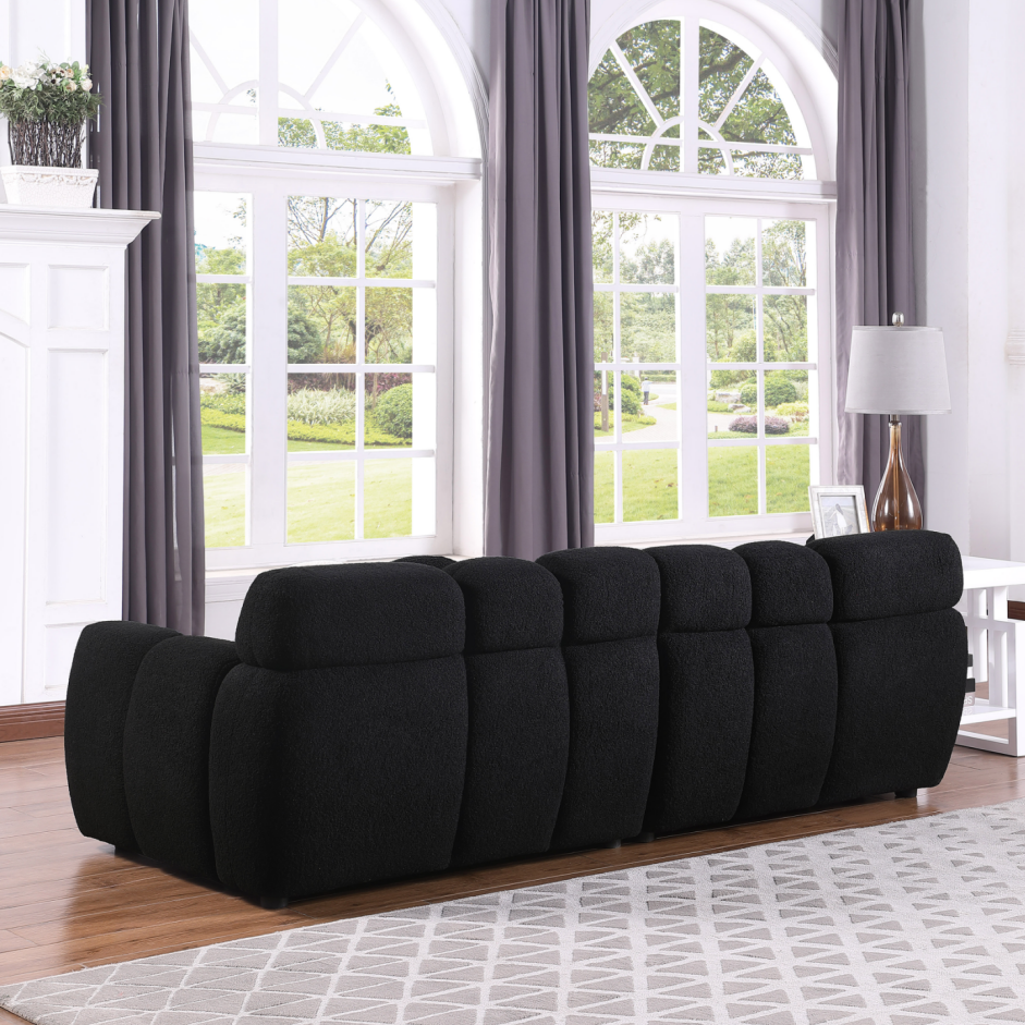 87.4 Length,35.83inch Deepth,human Body Structure For USA People, Marshmallow Sofa,boucle Sofa,3 Seater, Black BOUCLE - view 9