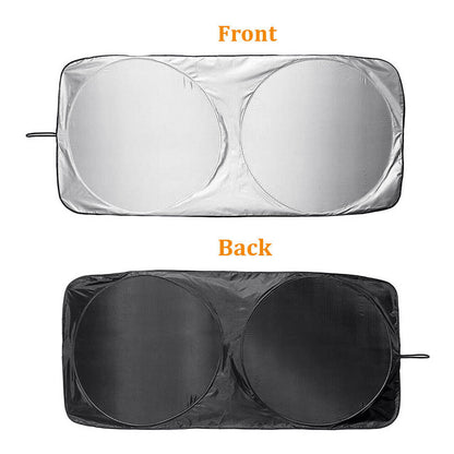 Foldable Car Windshield Visor Sun Protector Cover Front Rear Sun Block Window Sun Shade Auto Sunshade With Suction Cup - view 4