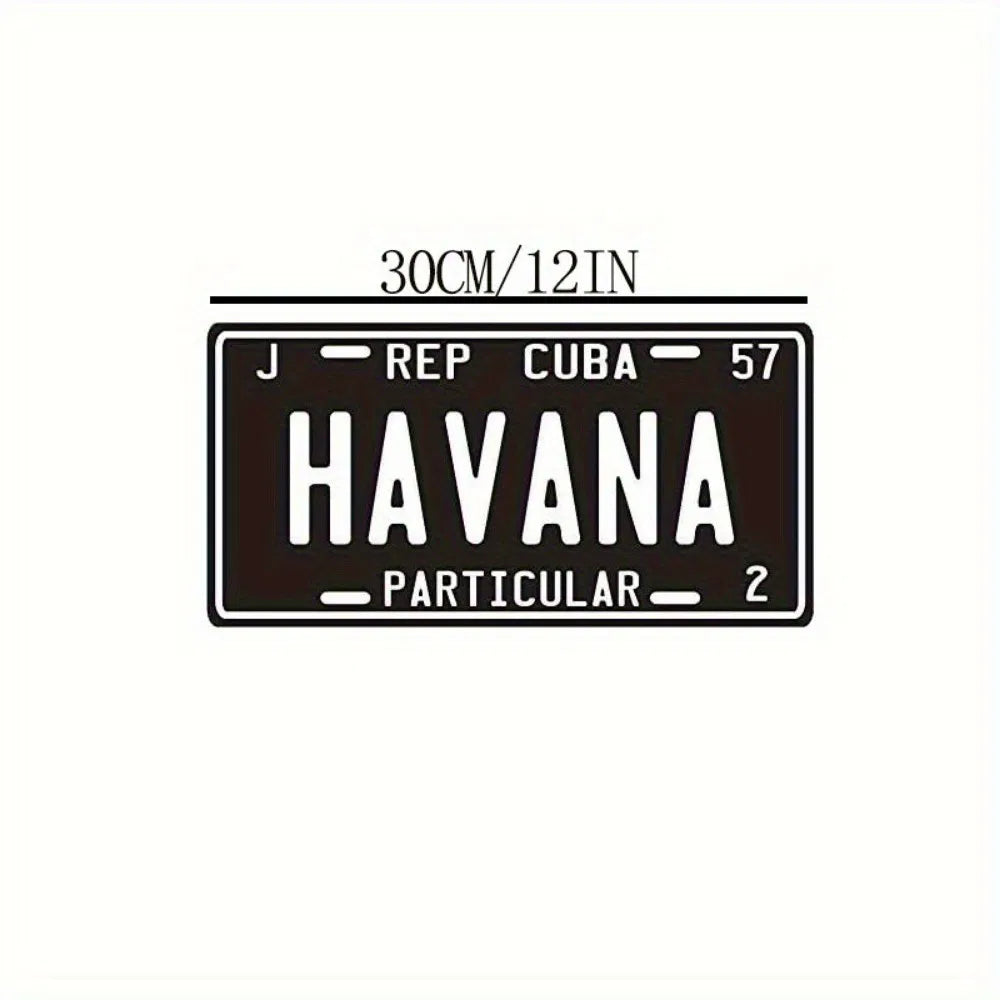Exquisite 1957 Havana Cuba Metal License Plate Vintage Car Decorative Sign - view 3