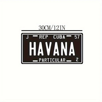 Exquisite 1957 Havana Cuba Metal License Plate Vintage Car Decorative Sign - view 3