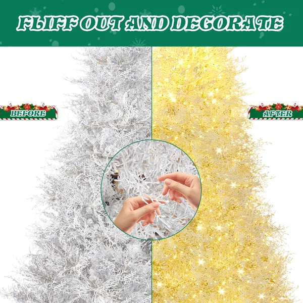 7 FT Artificial Christmas Tree With 400 Lights Stepless Dimming, 3 Color Modes - view 2
