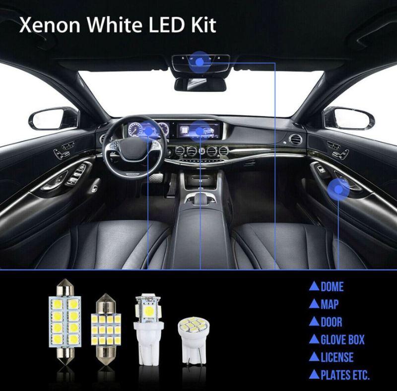 14Pcs T10 36mm LED Interior Car Accessories Kit Map Dome License Plate Lights - view 2