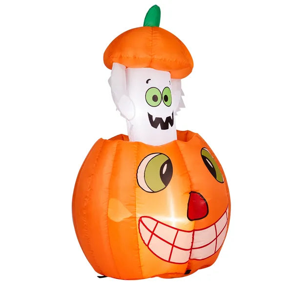 2.8 FT Halloween Inflatables Animated Pumpkin Ghost, Outdoor Decorations Blow Up Yard Decor With Built-in LEDs - view 5