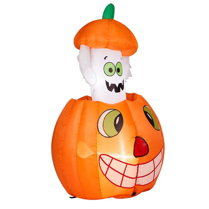 2.8 FT Halloween Inflatables Animated Pumpkin Ghost, Outdoor Decorations Blow Up Yard Decor With Built-in LEDs - view 5