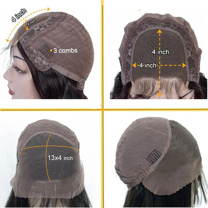 4x4 Lace Human Hair Wig Chocolate Brown Body Wave, Density - view 4