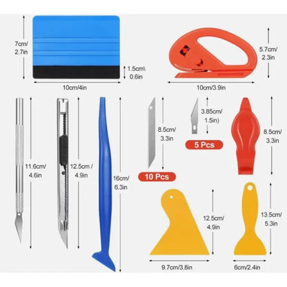 Pro Applicator Tool Kit Window Tint Film Car Wrapping Tools Includes Felt Squeegees, Plastic Scraper - view 5