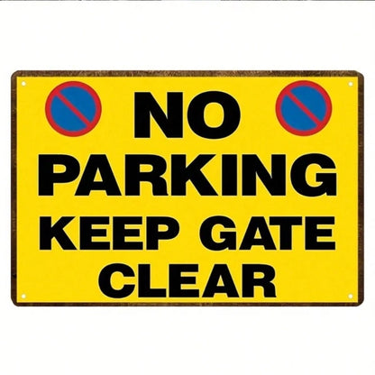 Vintage No Parking Keep Gate Clear Metal Sign" Heavy-Duty Iron Warning Plaque 8x12 Inch - view 2
