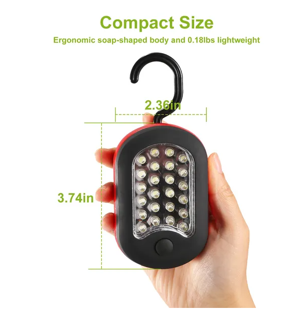 Compact Work Light 27LEDs Hang Lights Portable Magnetic Flashlight With Hook For Camping Hiking Emergency - view 5