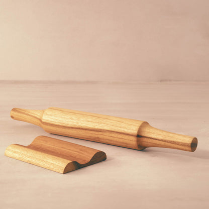 Teak Wood Belan With Stand Set - view 6