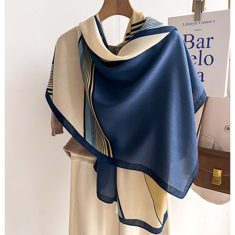 Color Matching Fashion Scarf Scarf Thin Warm Scarf Talma - view 3