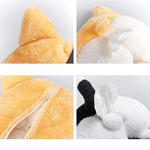Tissue Box Cover Soft Adorable Corgi Butt Shaped Creative Storage Bag Hanging Pouch Tissue Box Wrapper For Car Home - view 6