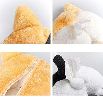 Tissue Box Cover Soft Adorable Corgi Butt Shaped Creative Storage Bag Hanging Pouch Tissue Box Wrapper For Car Home - view 6