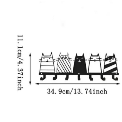 Top - Notch Cute Cat Decorative Hook. The 7 - Hooks Key Hook Rack That Transforms into a High - Quality Modern Wall - view 4
