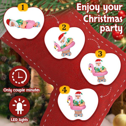 5.9 FT Lighted Christmas Inflatable Decoration, Inflatable Hawaii Santa Claus Outdoor Decoration - view 8