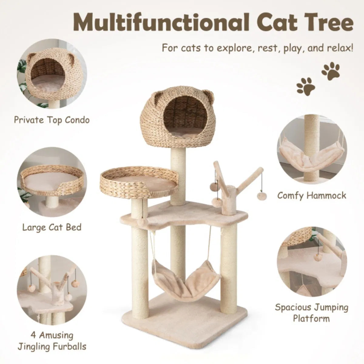 Five-story Cat Tree with Hammock - view 2