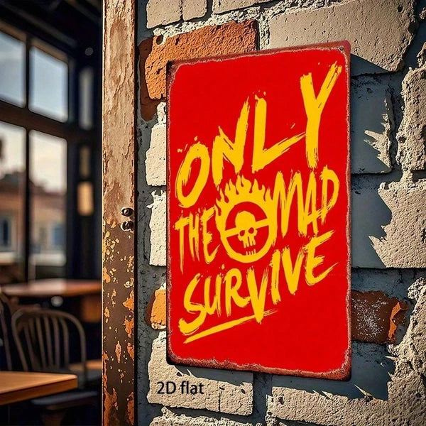 Vintage Metal Sign 8x12 Inch "Only The Mad Call Rain" Quote Wall Decor - view 5