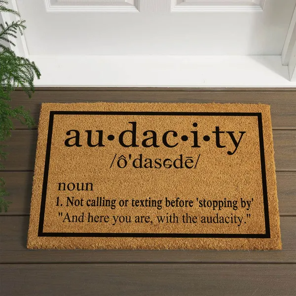 Heavy Duty Natural Coir Welcome Doormat For Front Porch Entryway, Non-Slip Durable Outdoor Mat With Funny Housewarming - view 4