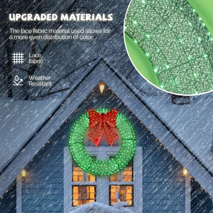 48in Pre-Lit Outdoor Christmas Wreath Decoration - view 3